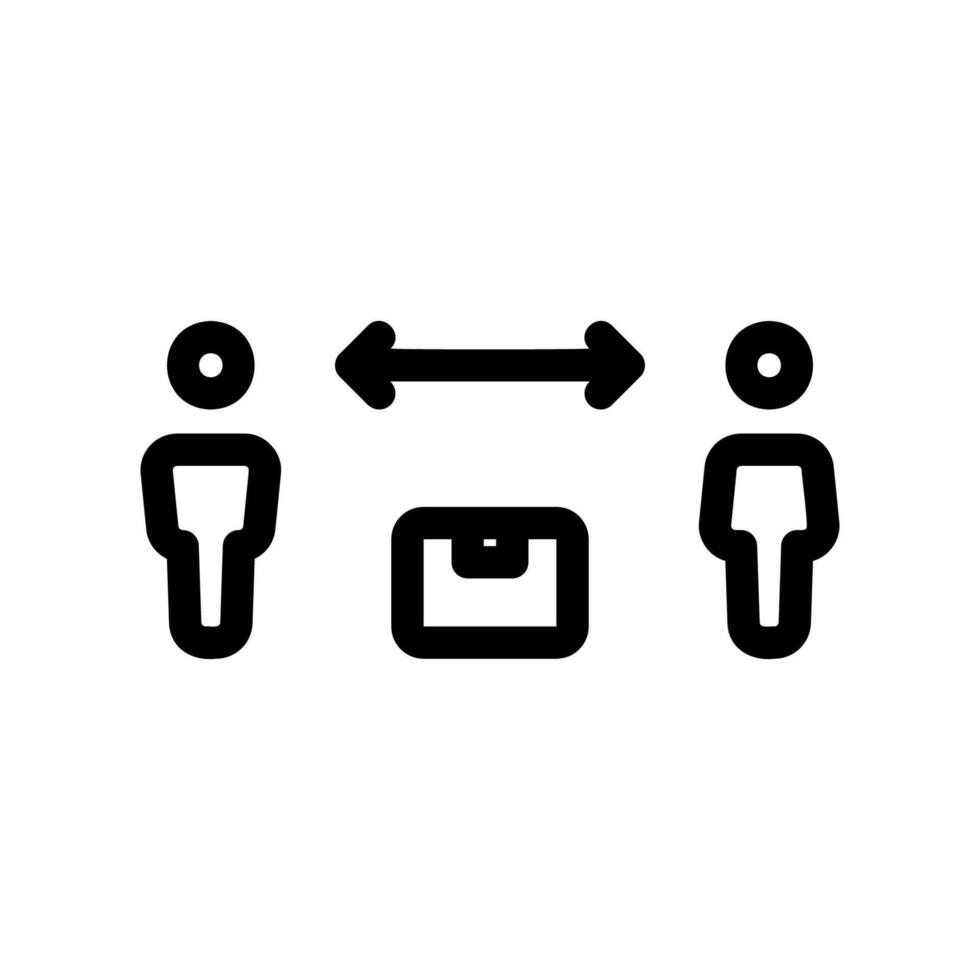 Contactless Delivery with Social Distancing Between People vector