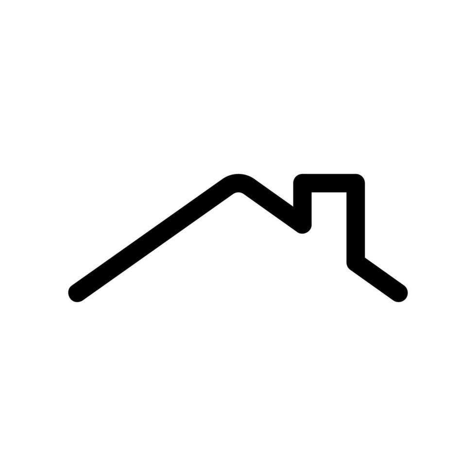 Minimalist Line Art Icon of a Simple House Roof Outline vector