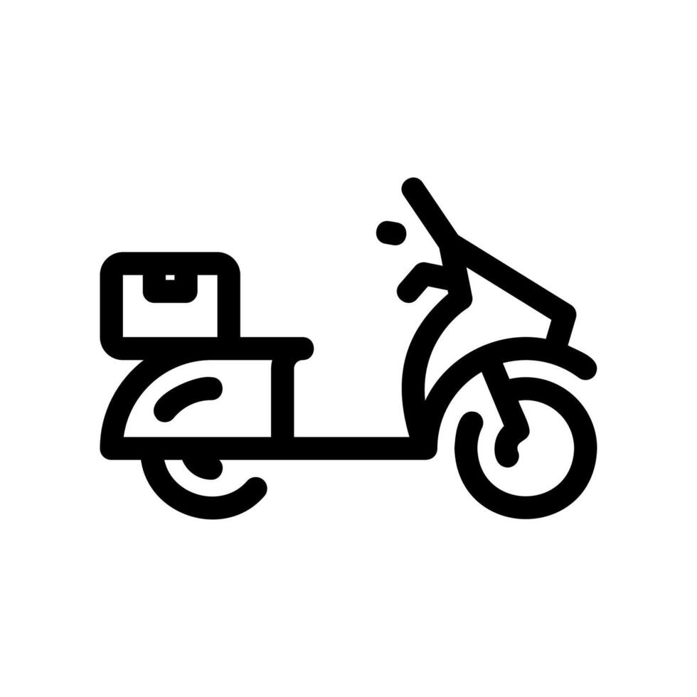 Motor Scooter with Delivery Box for Urban Logistics and Fast Transport vector