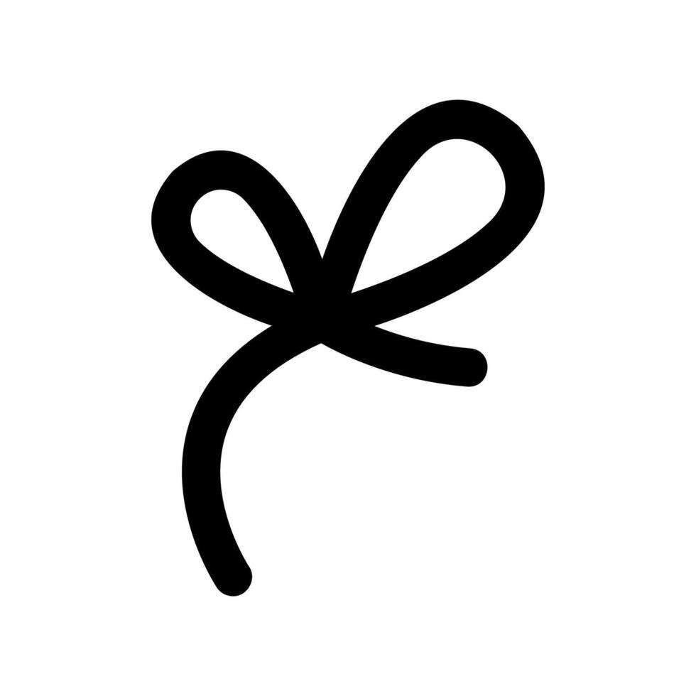 Simple Hand Drawn Ribbon Bow Symbol for Gift or Decoration vector