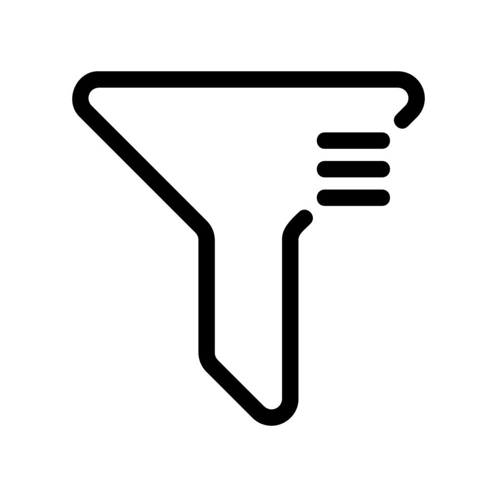 Simple Filter Funnel Icon for Data Processing or Information Flow vector