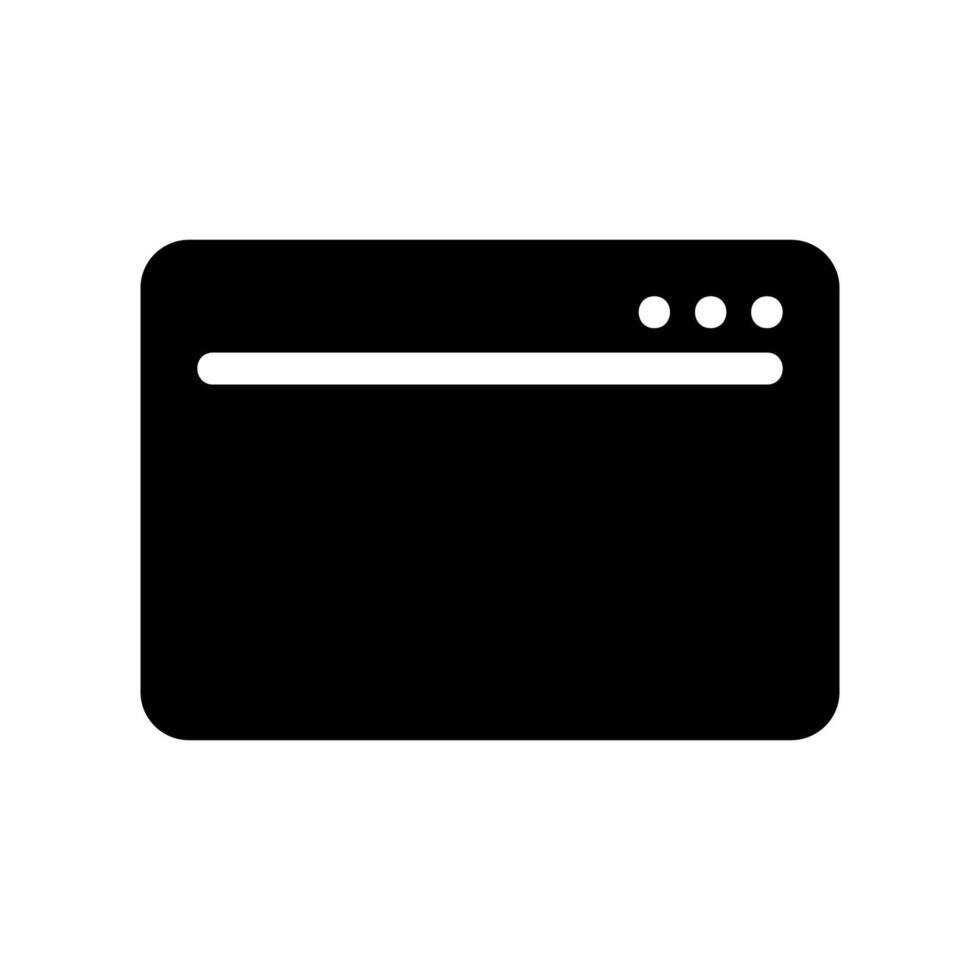 Generic desktop window icon for a web browser or application interface vector