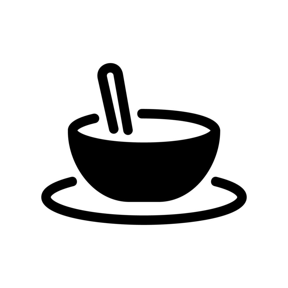 Serving Bowl with a Spoon, Indicating Food or Culinary Mixing vector