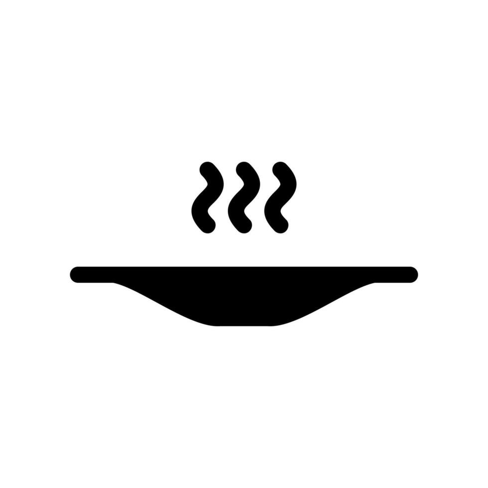 Hot steaming soup bowl in profile, ready for a warm meal vector