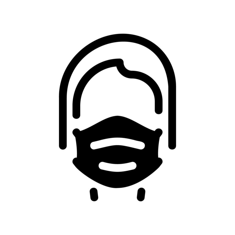 Person wearing a protective face mask for respiratory safety vector