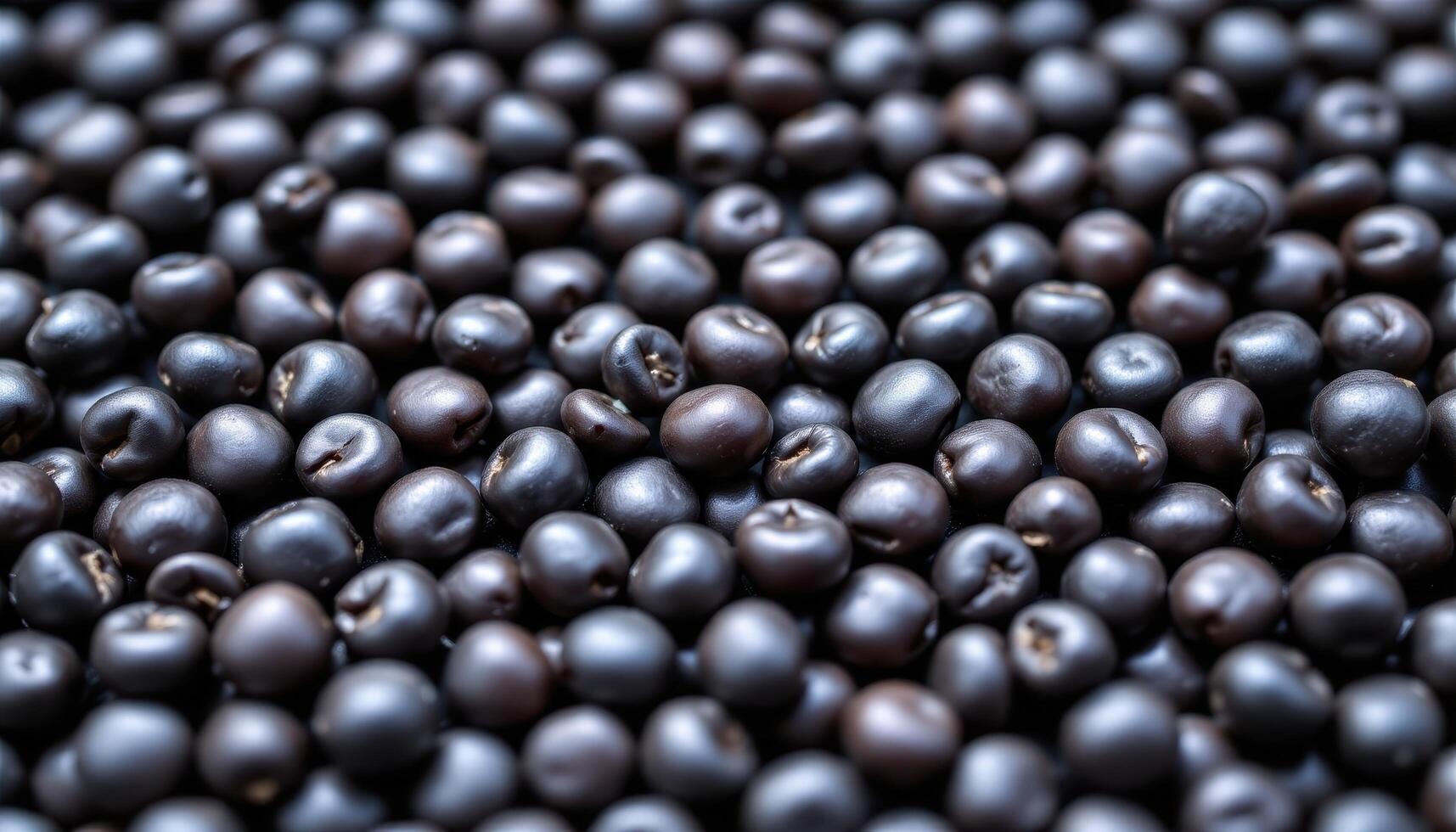 close up view of shiny black bean seeds arranged neatly in a circle with muted color grading. photo