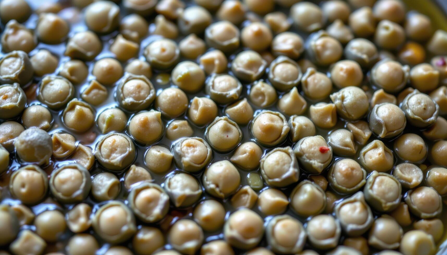close up view of basil seeds soaked and fully expanded, forming jelly like texture. photo