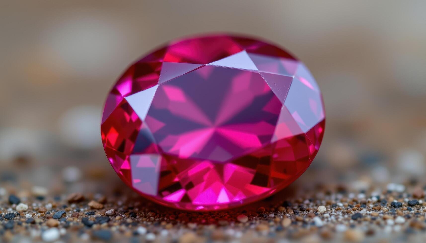close up view of a spinel gemstone showing red pink brilliance and sharp facets. photo