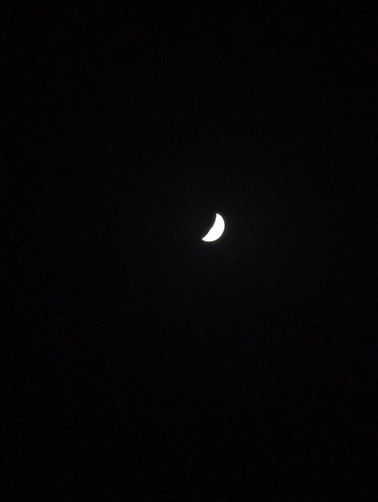 Waxing crescent moon photography at night sky celestial event astronomy space exploration dark background photo