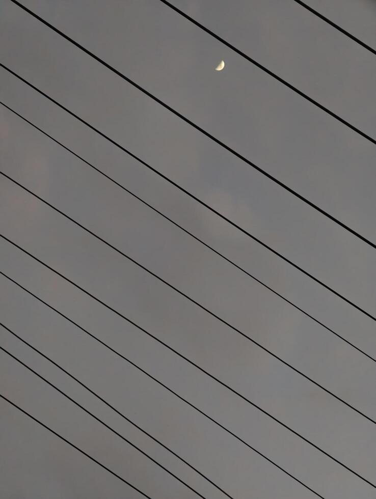 Moon and wires aesthetic wallpaper background image for phone or desktop wallpaper or social media post use photo