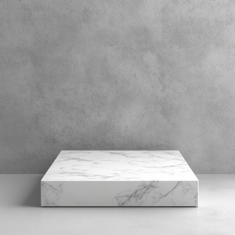 Empty podium and product pedestal mockup ideal for displaying cosmetics, elegant solution for showcasing items in minimalist style on any modern surface photo