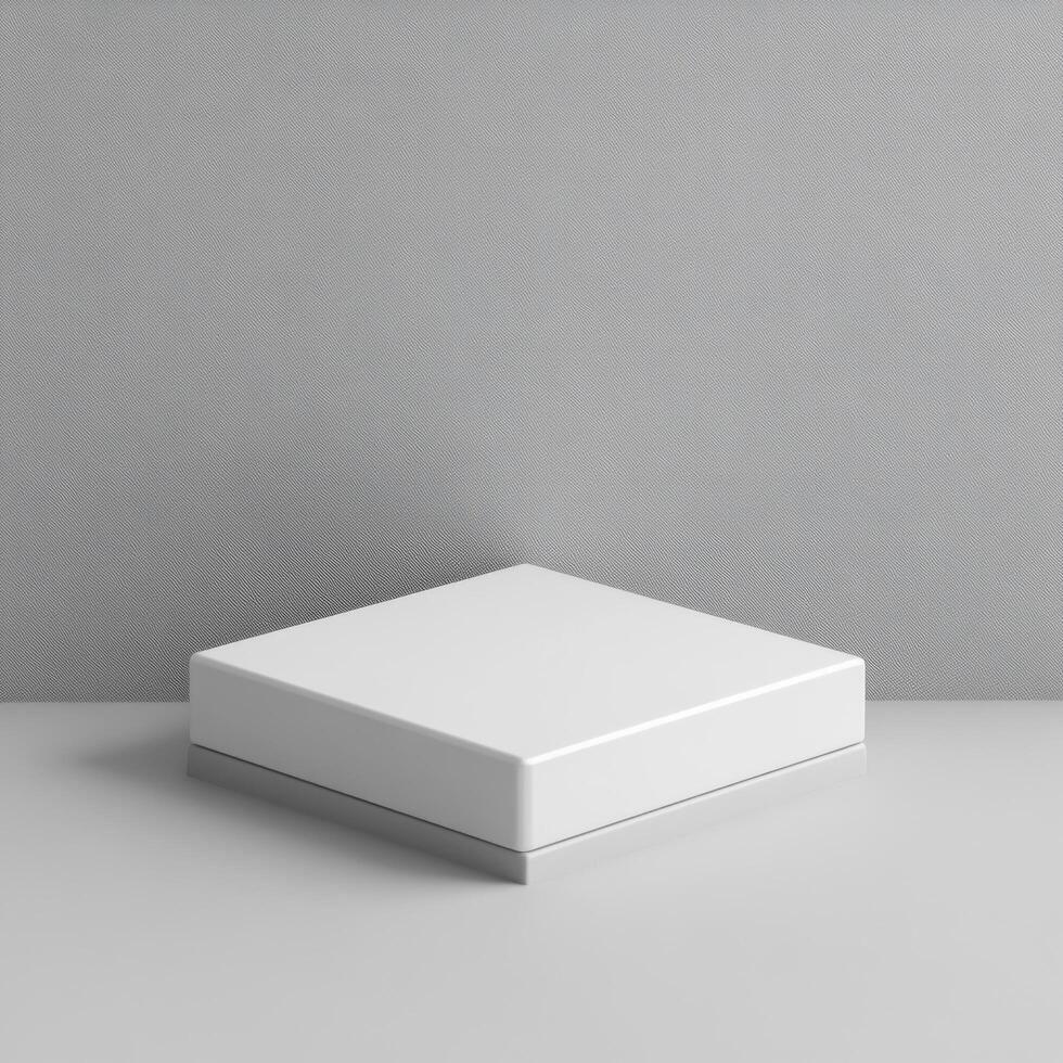 Empty podium and product pedestal ideal for staging cosmetics, beauty items display, and promotional events in elegant, minimalist design showcasing clean structure photo
