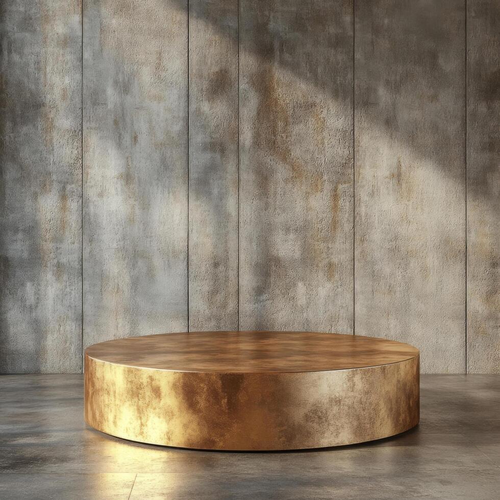 Elegant empty podium and product pedestal crafted for display purposes, ideal for showcasing cosmetics and other merchandise in stylish settings with ample space for branding photo