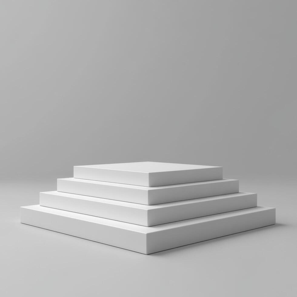Empty podium and product pedestal mockup showcasing versatile display options for various cosmetics and promotional materials in minimalistic design environment photo