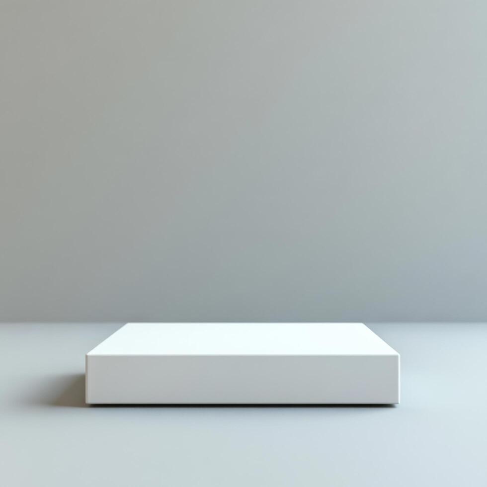 Empty podium and product pedestal for showcasing items, designed for cosmetics displays, capable of enhancing product visibility with clean lines and modern aesthetic photo