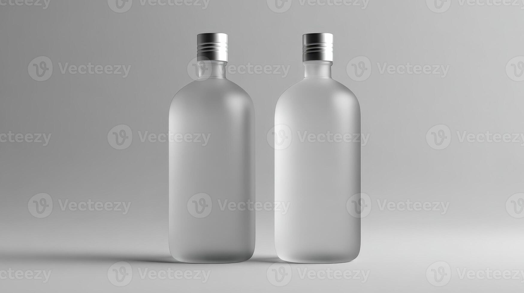 Elegant set of shampoo and conditioner bottles in sleek minimalist design for modern bathrooms photo