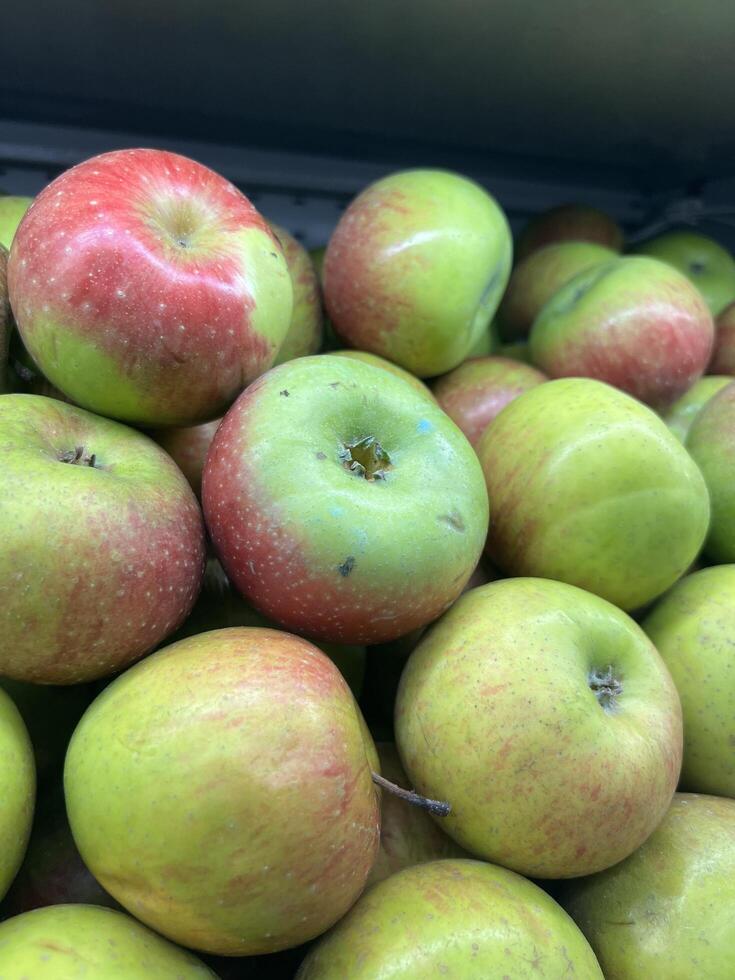 Fresh Green Red Apples photo