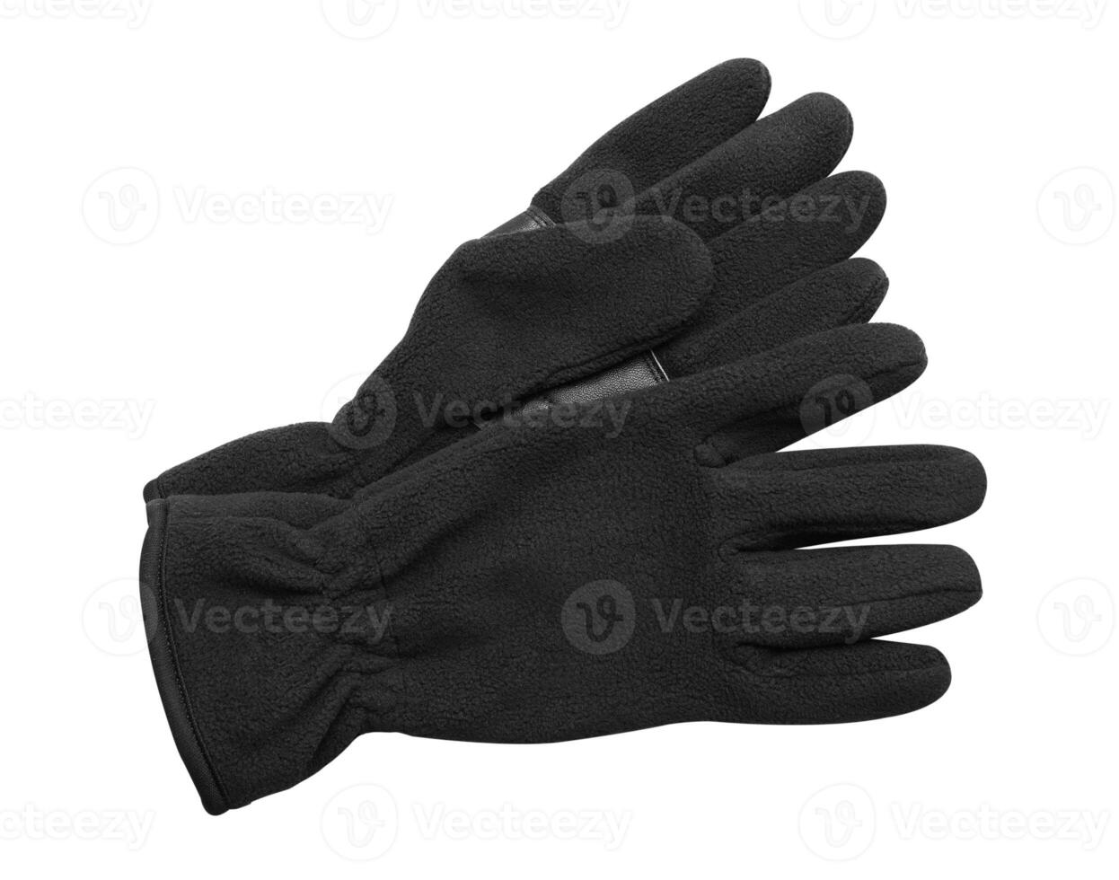 Mens black leather gloves photo
