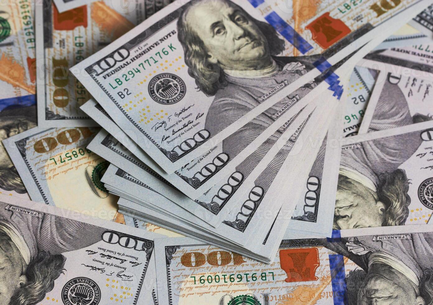 Background dollar bills close up photo