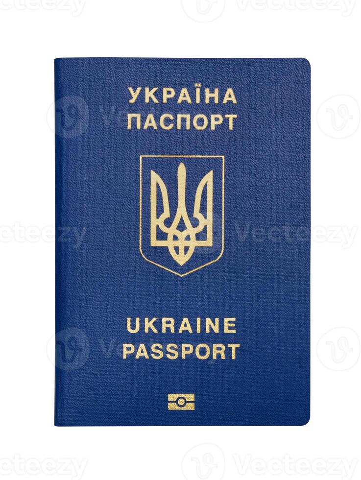 Passport of Ukraine isolated on white photo