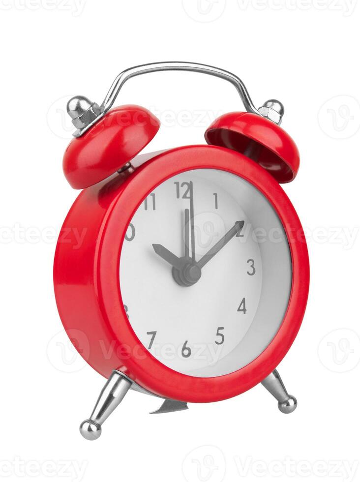 Alarm clock on white back photo