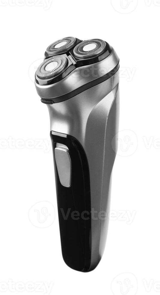 Electric shaver on white background photo