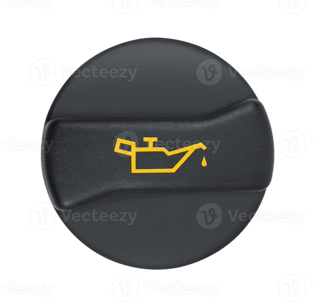 Cap for engine oil on a white photo