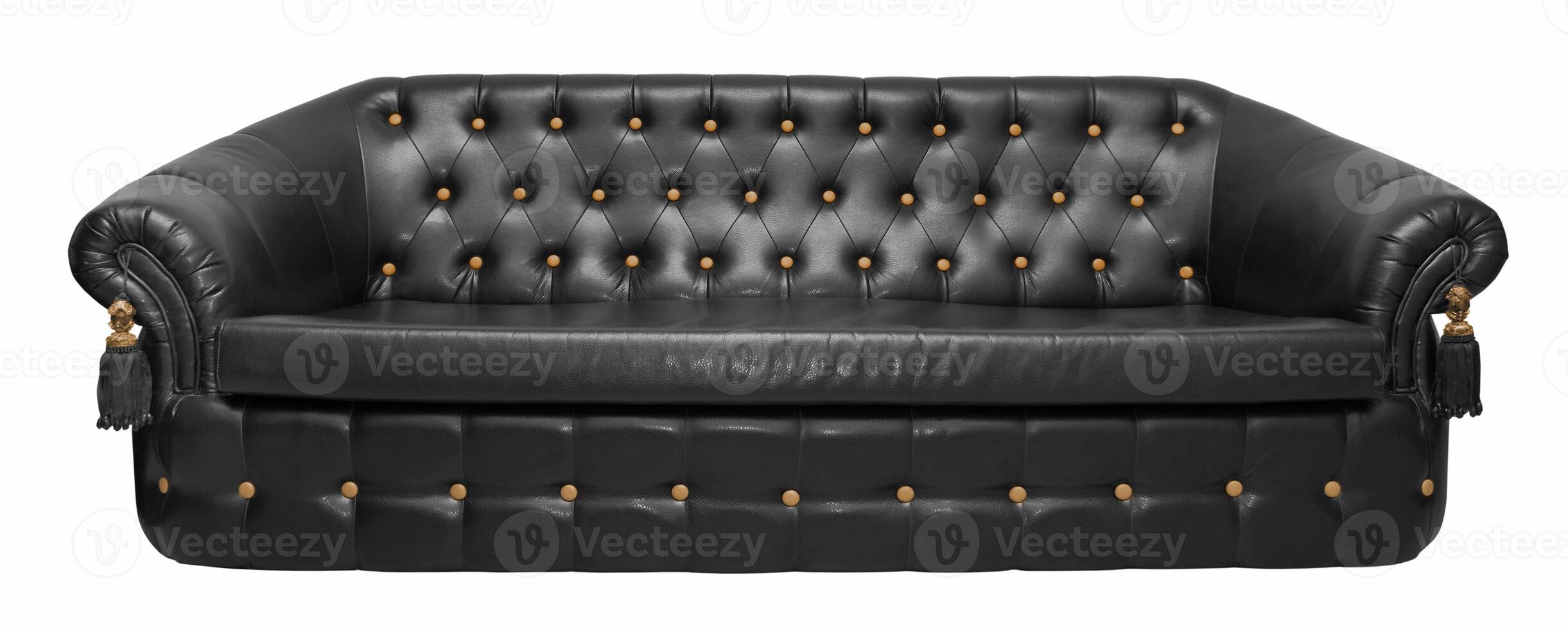 Black leather sofa photo