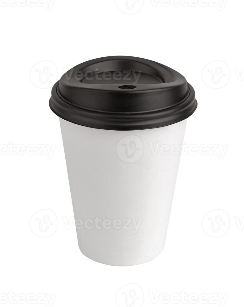 Paper cup isolated on white back photo