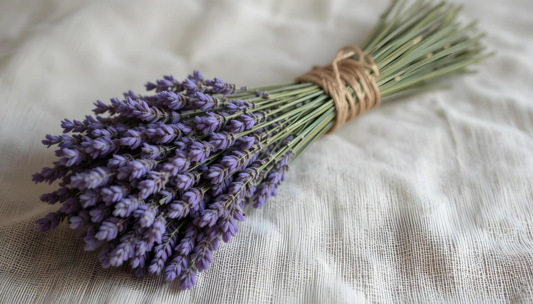 Lavender drying bundles hanging in rustic setting
