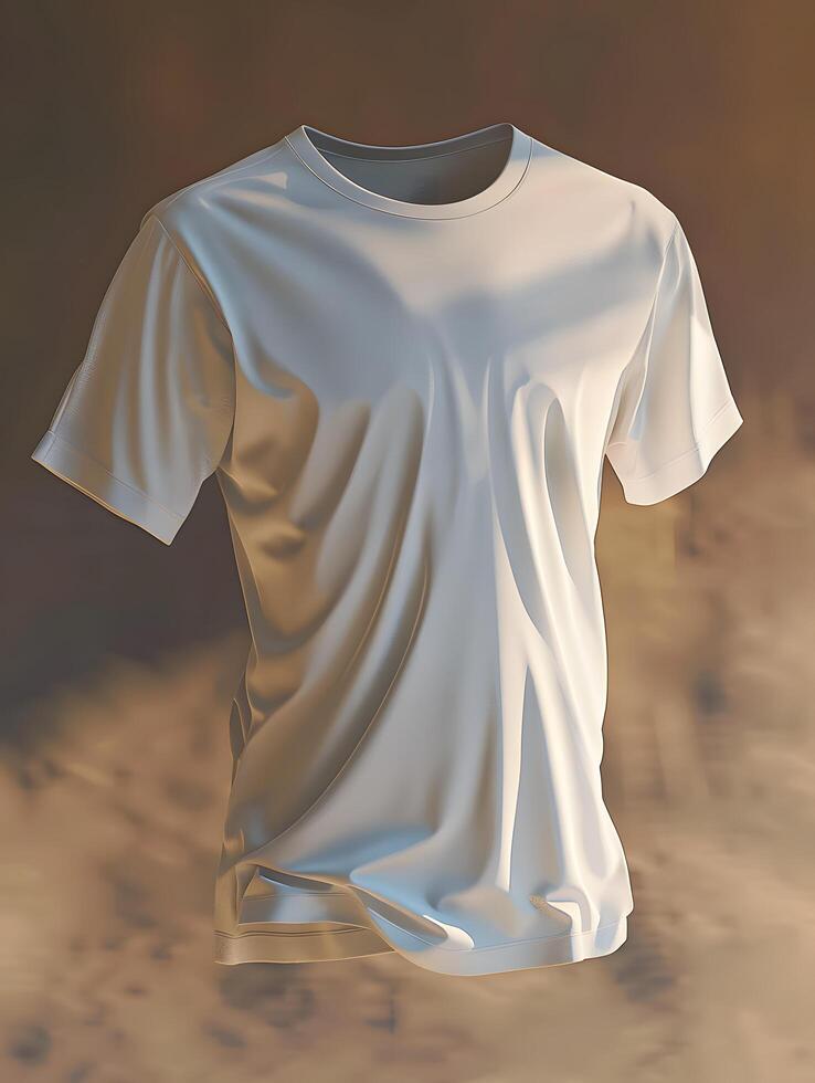 Ultra realistic 3d mockup of blank t shirt with seamless lighting and depth for commercial apparel previews photo