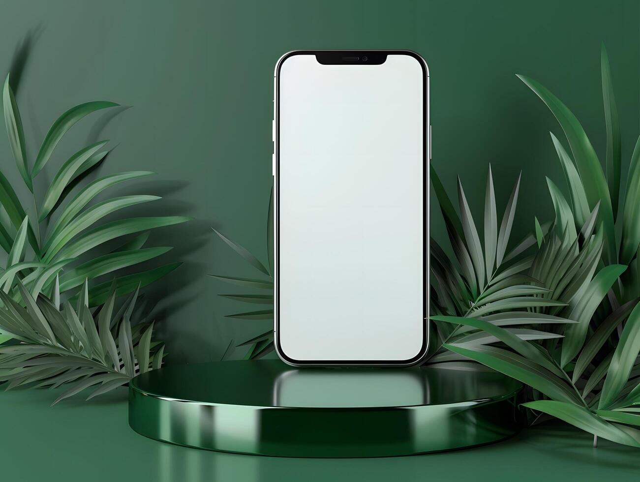 3d blank phone screen mockup with minimal design perfect for app showcasing or product branding photo