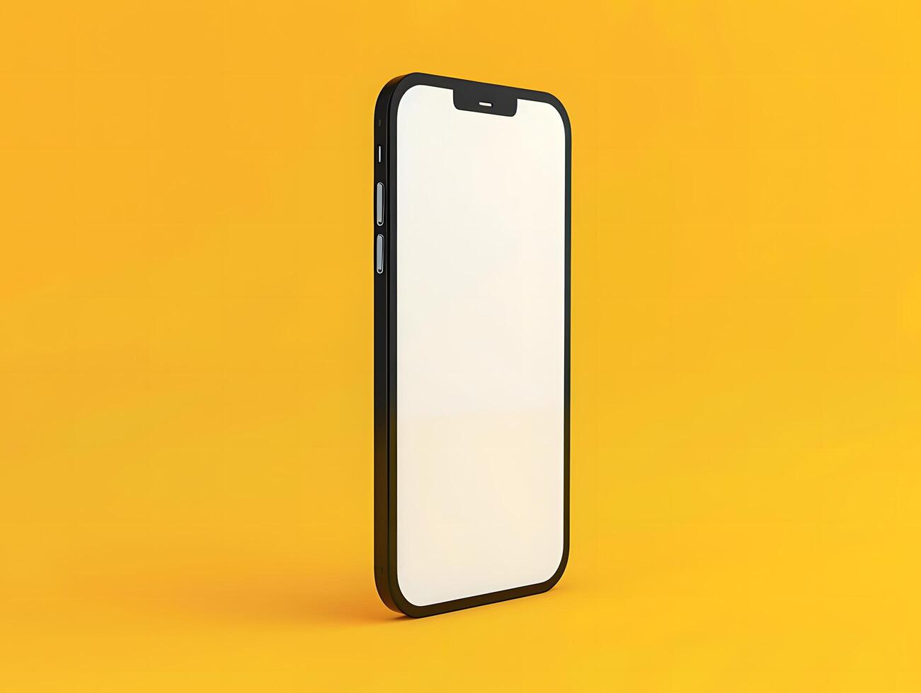 3d smartphone mockup featuring empty screen design suitable for app demonstrations or product display photo