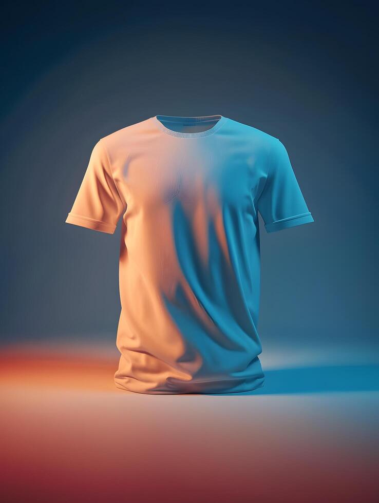 Front view 3d t shirt mockup for clothing presentations fashion portfolios or e commerce platforms photo