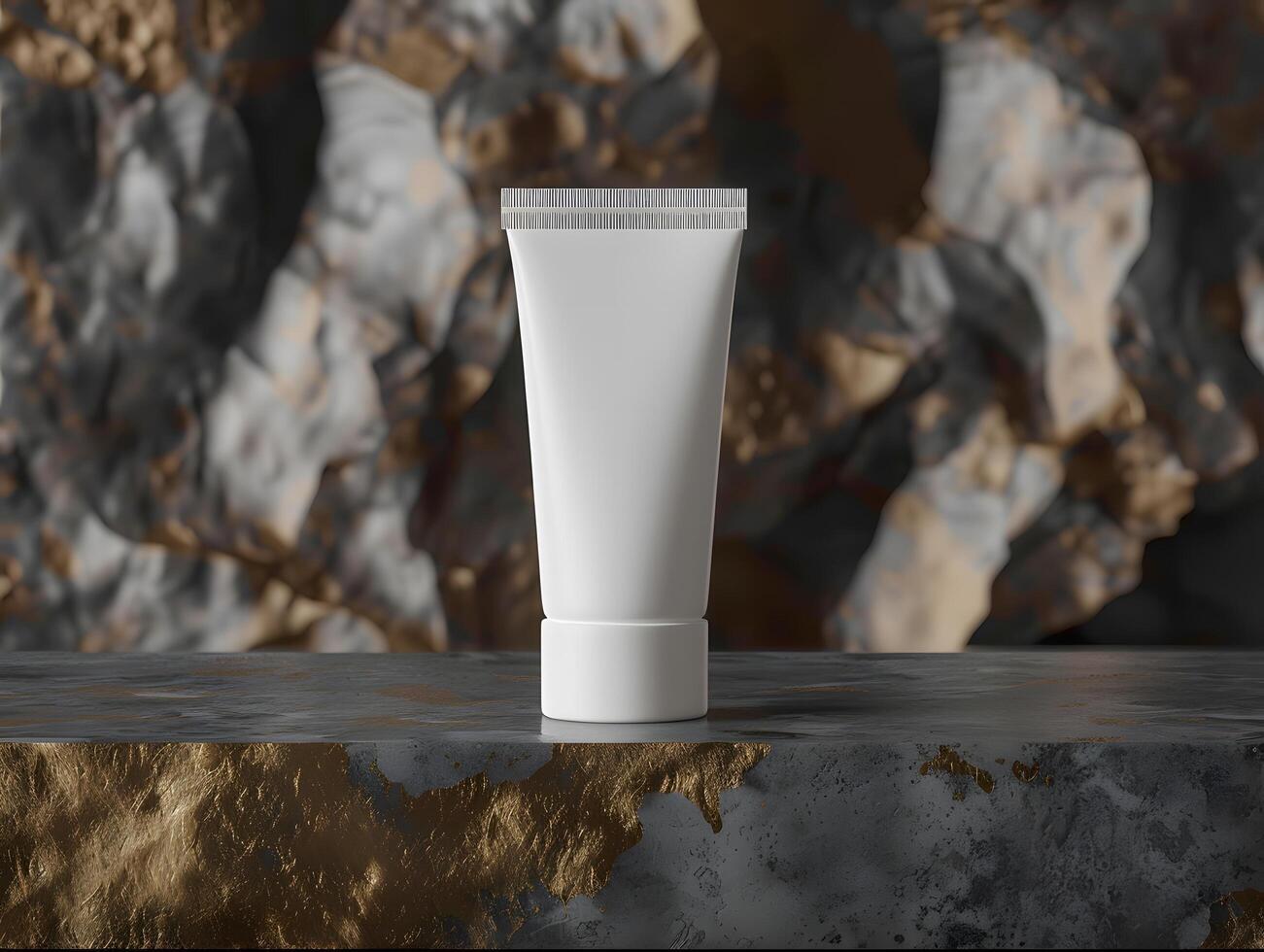 White tube on textured surface photo