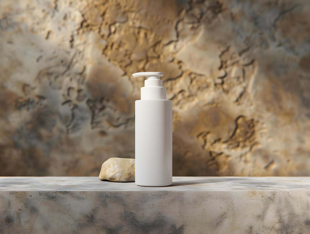 Creative 3d cosmetic product container mockup with blank label space for branding photo