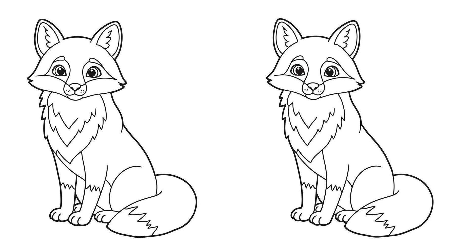 Adorable Playful Red Fox Sitting Intricate Adult Coloring Book Page vector
