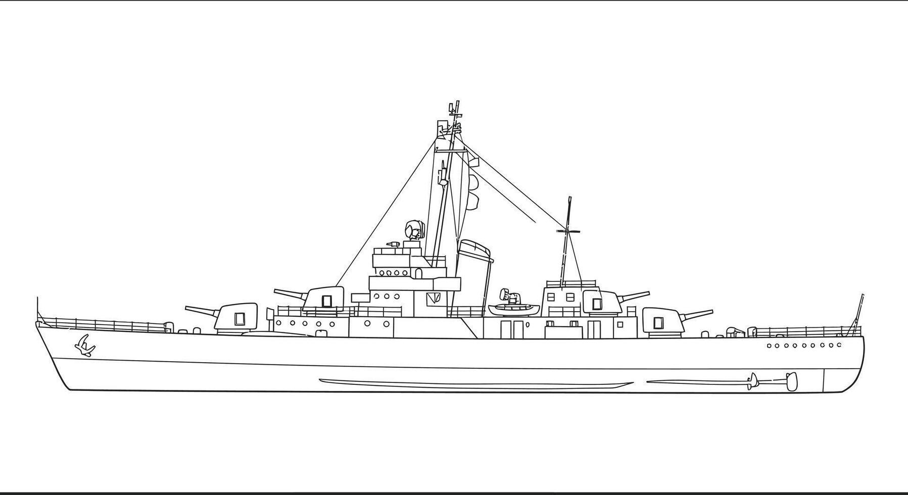 A drawing of a large ship on a vector