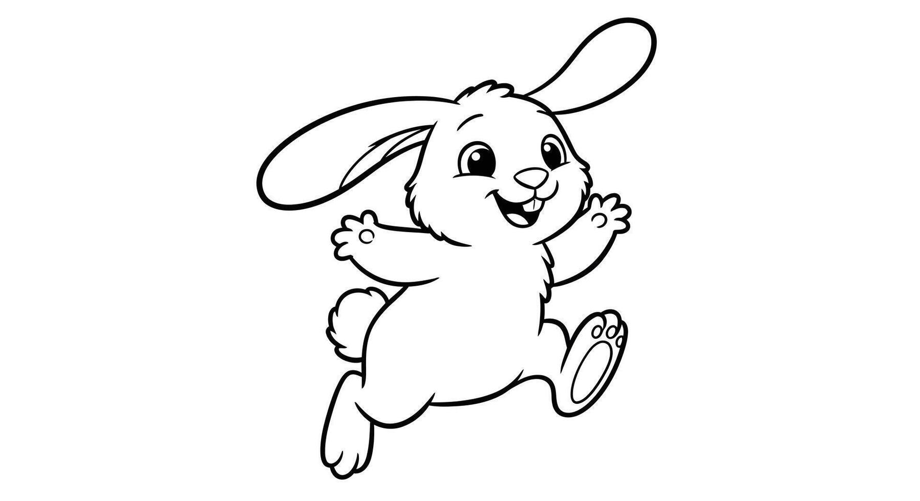 Adorable Cartoon Arctic Hare Outline for Kids Wildlife Themed Coloring Page vector