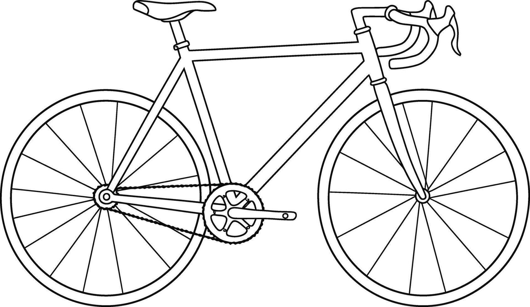 Dynamic Road Racing Bicycle Sports Coloring Page for Enthusiasts vector