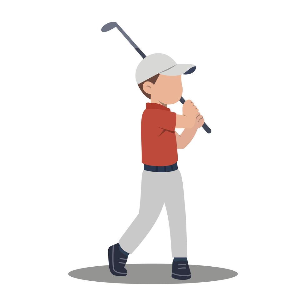 a man in a baseball cap is holding a golf club vector