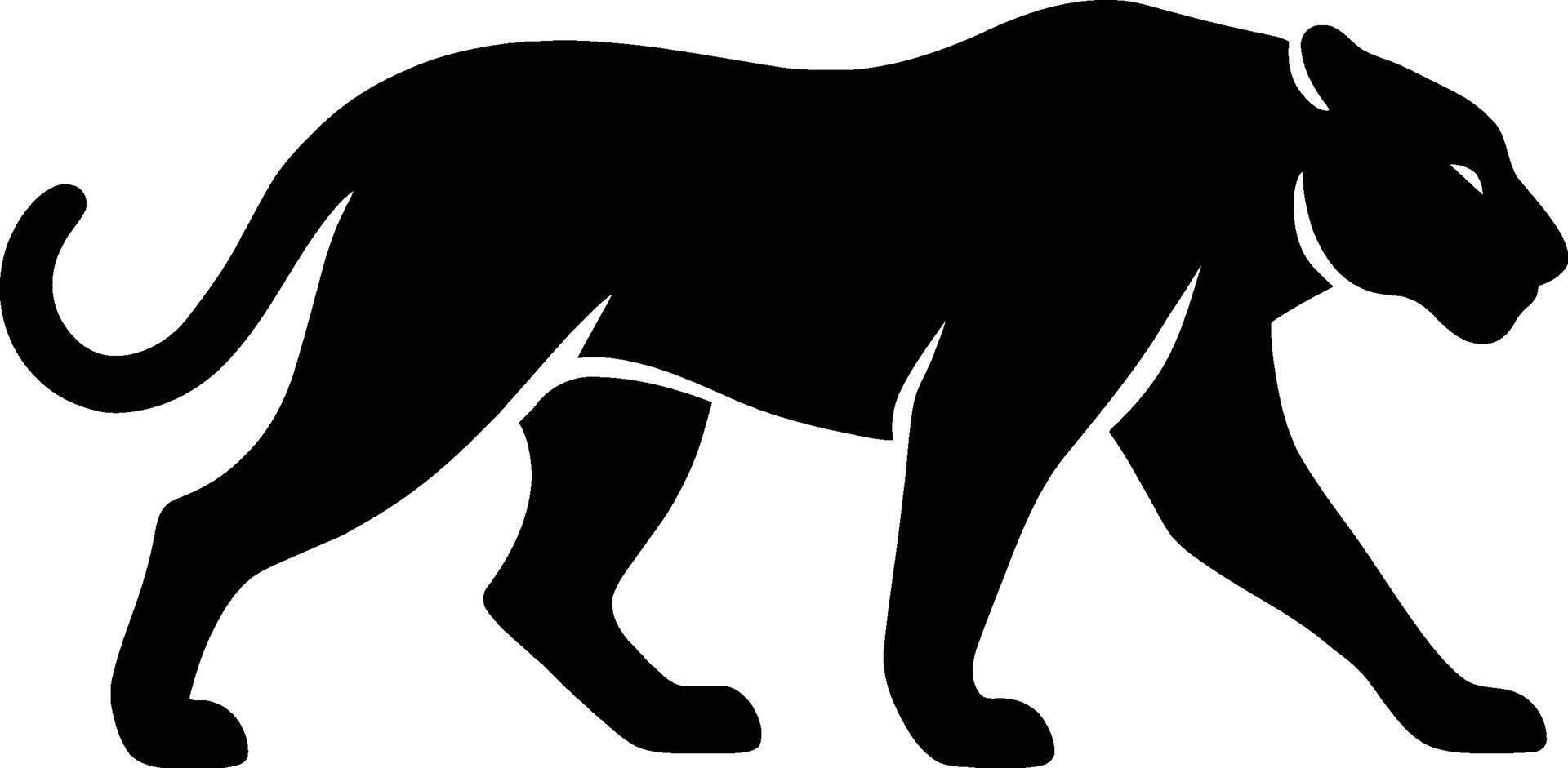 Panther Silhouette Walking Side Profile vector