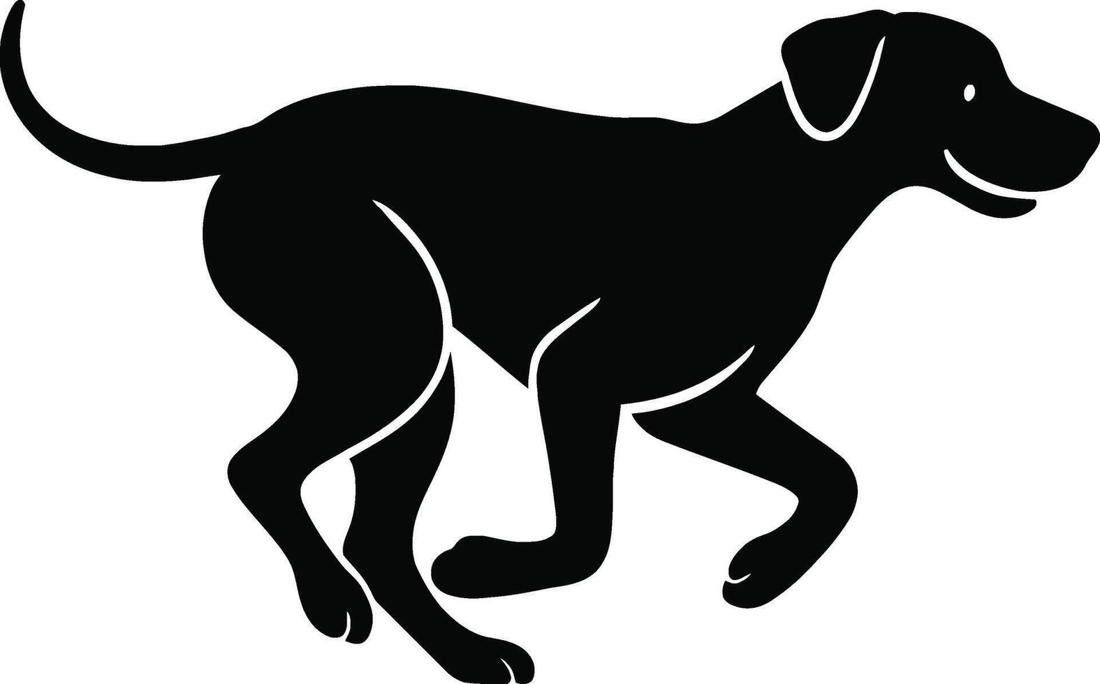Running Dog Silhouette Side View vector