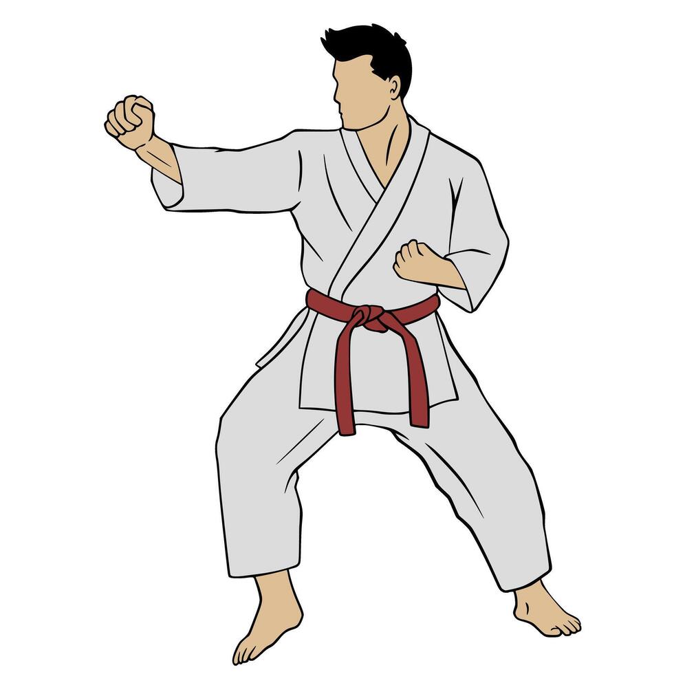 Karate Illustration Cartoon Simple vector