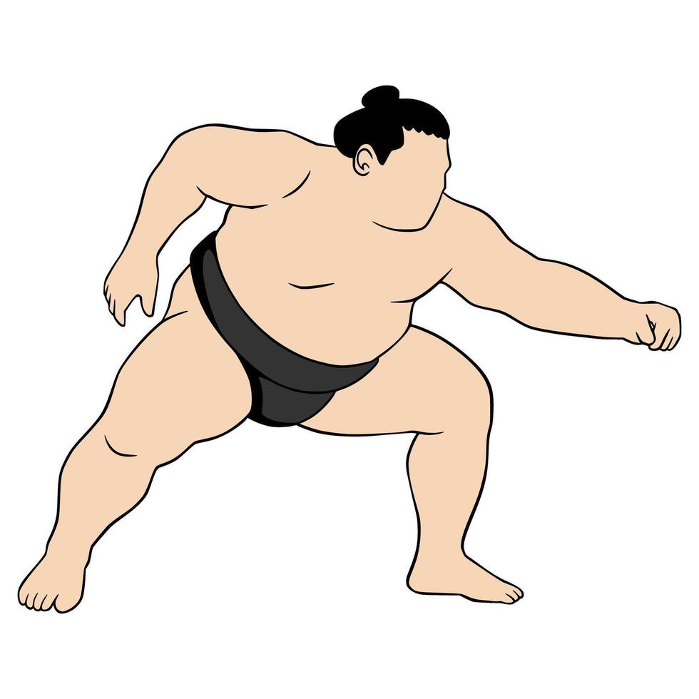 Sumo Illustration Cartoon Sport vector