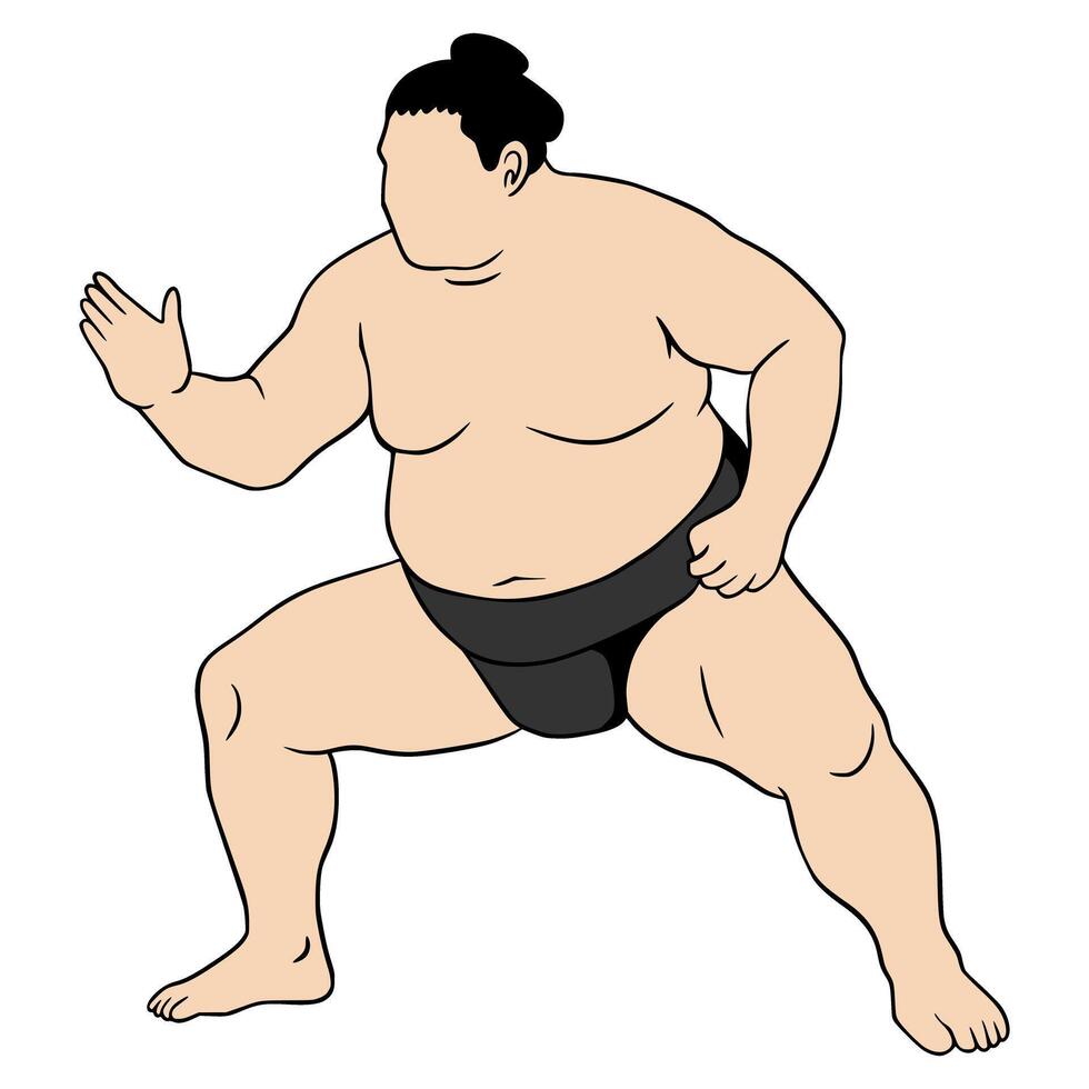 Sumo Japan Illustration Cartoon vector