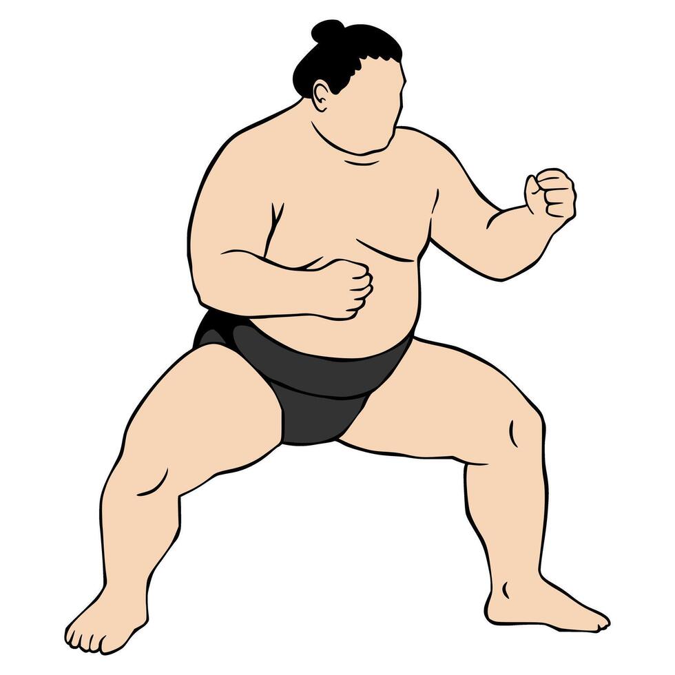 Sumo Art Illustration Cartoon vector