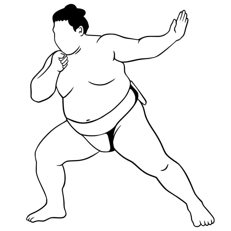 Sumo Illustration Design Art Outline vector