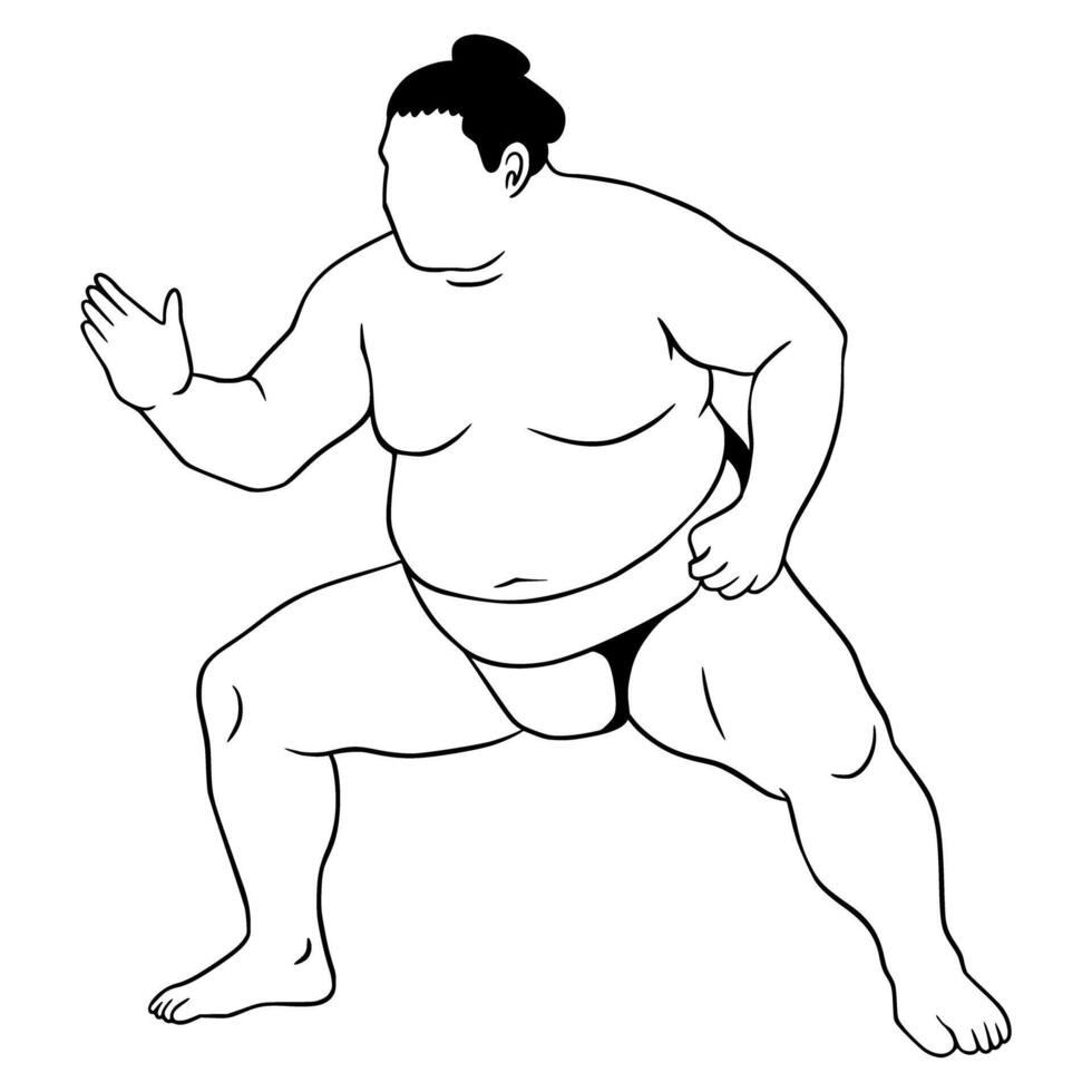 Outline Illustration Sumo vector