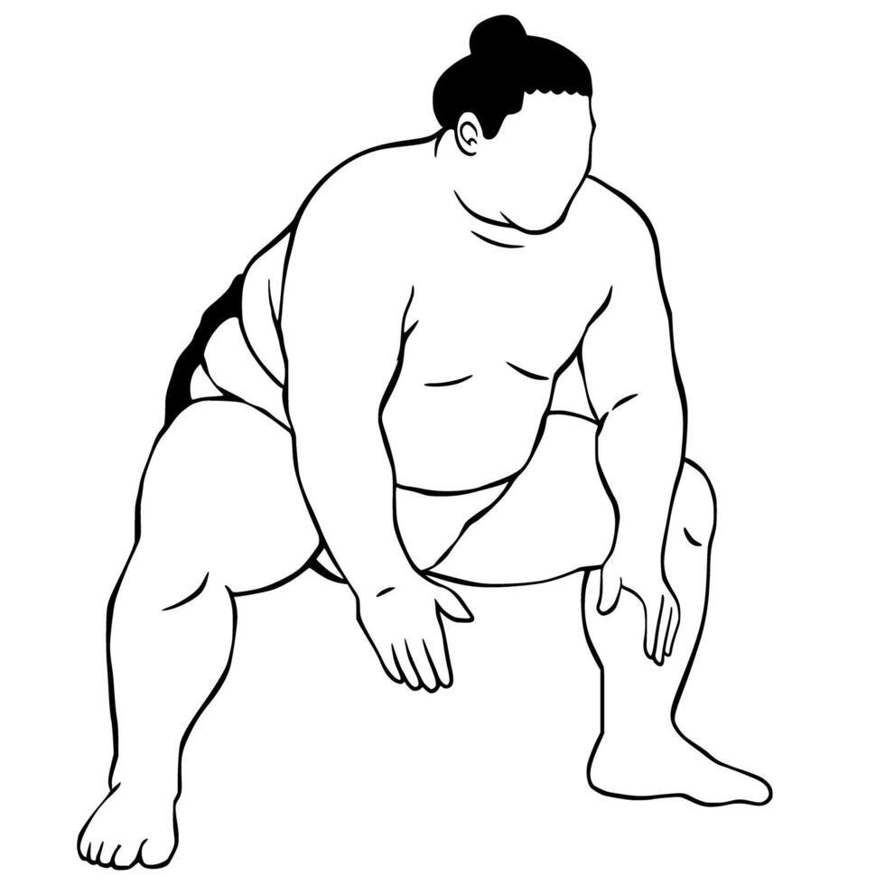 Sumo Illustration Outline Simple vector